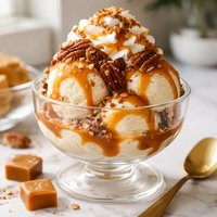 Caramel Topped Ice Cream Dessert
