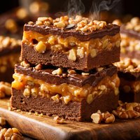 Caramel Walnut Fudge Bars