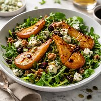 Caramelised Pear and Rocket Arugula Salad with Blue Cheese