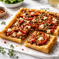 Caramelized Onion and Roasted Red Pepper Tart
