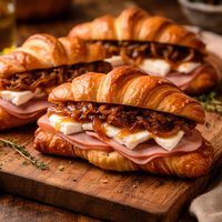 Caramelized Onion Brie Smoked Ham Croissants