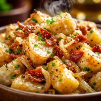 Caramelized Onion Potato Salad with Bacon