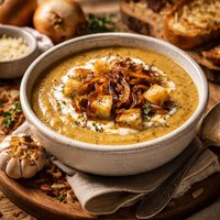 Caramelized Onion Roasted Garlic Bisque