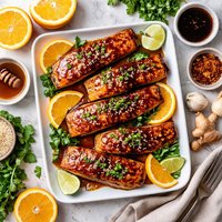 Caramelized Salmon with Soy Orange Glaze