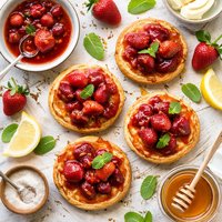 Caramelized Strawberry English Muffins