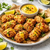 Caribbean Coconut Chicken Bites with Mango Cream