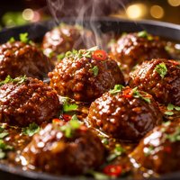 Caribbean Meatballs in Spiced Rum Sauce