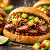 Caribbean Style Pork Tenderloin Sandwiches
