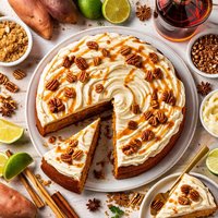 Caribbean Sweet Potato Rum Cake with Butter Rum Frosting