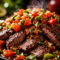 Carne Asada with Tomato Jalapeno Sauce
