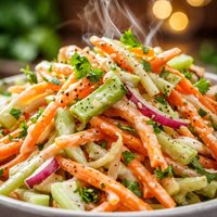 Carrot Celery Slaw with Yogurt Dressing