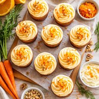 Carrot Cupcakes with Orange Icing
