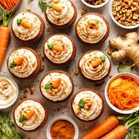 Carrot Ginger Cupcakes with Spiced Cream Cheese Frosting