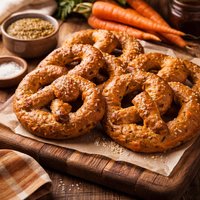 Carrot Molasses Whole Wheat Pretzels