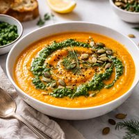 Carrot Soup with Dill Pesto