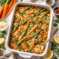 Carrots and Green Beans Au Gratin