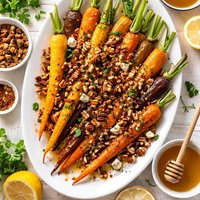Carrots with Spiced Pecan Topping