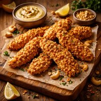 Cashew Chicken Fingers with Curry Mayonnaise