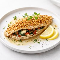 Cashew Crusted Stuffed Tilapia