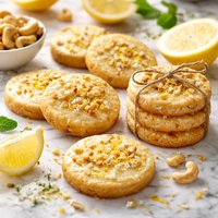 Cashew Lemon Shortbread Cookies