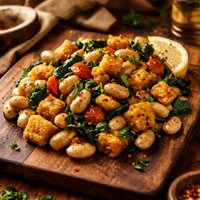 Catalan Sauteed Polenta and Butter Beans