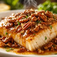 Catfish or Any Firm White Fish with Pecan Sauce
