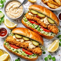 Catfish Sandwiches with Creole Mayonnaise