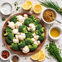 Cauliflower and Broccoli with Mustard Chive and Lemon