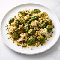 Cauliflower and Brussels Sprouts Salad W Mustard Caper Butter