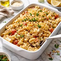 Cauliflower Feta Pasta Bake