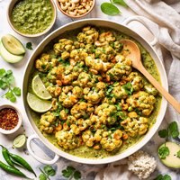 Cauliflower in Coriander Cashew Sauce