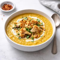 Cauliflower Red Lentil Ginger Soup