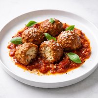 Cauliflower Stuffed Meatball Ragout in Spicy Tomato Sauce