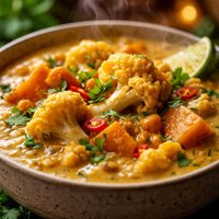 Cauliflower Sweet Potato Curry Soup