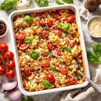 Cauliflower Tomato Onion Cheese Casserole