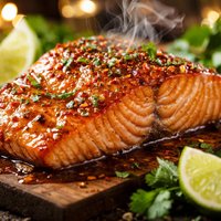 Cedar Planked Salmon with Captain Morgan R Lime Glaze