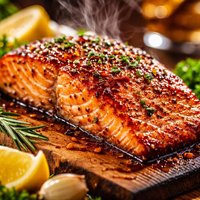 Cedar Planked Salmon with Whiskey Maple Glaze