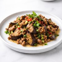 Cha Traop Dot Cambodian Eggplant Pork Stir Fry