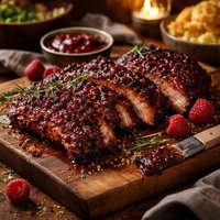 Char Crusted Raspberry Ribs