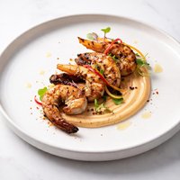 Charred Prawns Shrimp with Capsicum Mayonnaise