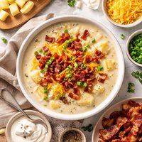 Cheddar and Bacon Potato Soup
