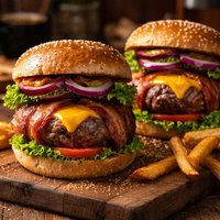 Cheddar Bacon Wrapped Hamburgers