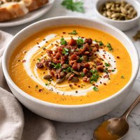 Cheddar Butternut Squash Soup Lightened Up