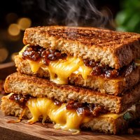 Cheddar Cheese and Chutney Toasted Doorstep Sandwich