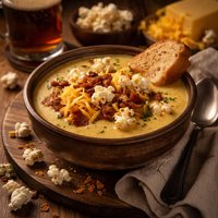 Cheddar Cheese Popcorn Beer Soup