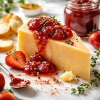 Cheddar Cheese with Strawberry Preserves