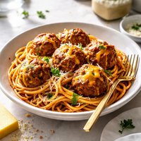 Cheddar Meatball Spaghetti