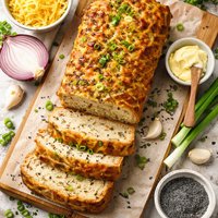 Cheddar Onion Poppy Seed Loaf Bread