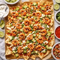 Cheddar Shrimp Nachos