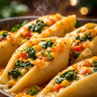 Cheddar Vegetable Stuffed Shells